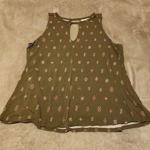 Olive green high neck tank